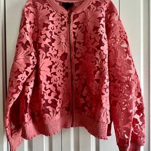 NWT: Lane Bryant 26/28 Pink Lace Bomber Jacket